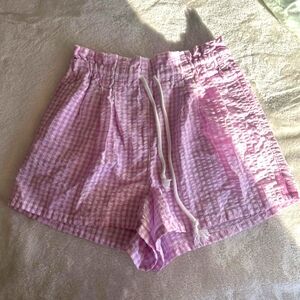 Pink Gingham Highwaisted Shorts